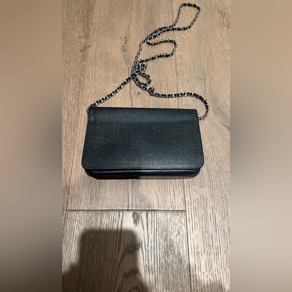CHANEL BLACK WALLET ON CHAIN WITH CAVIAR LEATHER - Picture 7 of 13